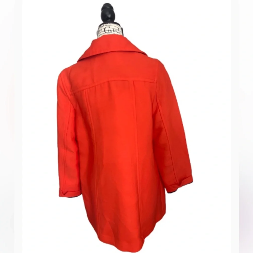 Anthropologie Tailored Chic‎ Vibrant Orange  Trench Coat